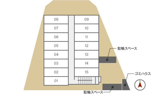 スウィートビーンズ敷地内見取り図